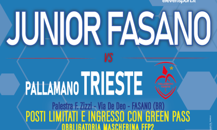 Disposizioni relative all’ingresso del pubblico in occasione della gara Junior Fasano-Trieste
