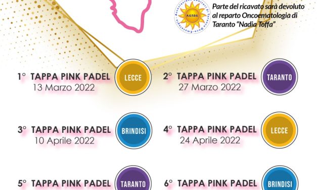 Sport e solidarietà, Pink Padel League: 6 tappe tra Brindisi, Lecce e Taranto