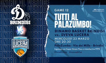 Tutti al PalaZumbo per  il big match tra Dinamo Brindisi e Lucera
