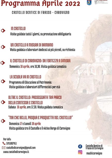 Gli appuntamenti di “Aprile in Castello”, le iniziative della Aps “Le Colonne” nel Castello Dentice di Frasso di Carovigno