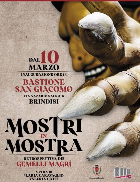 Brindisi, ‘Mostri in Mostra’ dei fratelli Magrì al Bastione San Giacomo dal 10  marzo