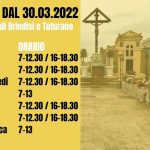 Cimitero, gli orari di apertura a Brindisi e Tuturano a partire dal 30 marzo