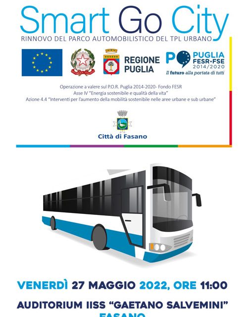 Smart go city, venerdì 27 maggio incontro pubblico sulla nuova mobilità del trasporto pubblico locale