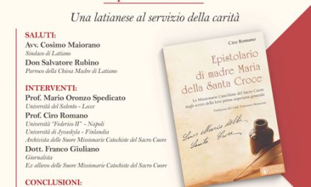 Latiano, l’Istituto delle Suore Missionarie catechiste del Sacro Cuore ospita la presentazione del libro di Ciro Romano