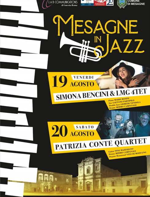 Mesagne in Jazz,19 e 20 agosto con Simona Bencini&LMG 4tet e Patrizia Conte Quartet in concerto
