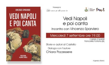 Francavilla Fontana,  mercoledì 7 settembre incontro con l’autore Vincenzo Sparviero