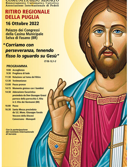 Fasano, il 16 ottobre presso la Casina Municipale della Selva il Ritiro Regionale Puglia della Comunità Gesù Risorto