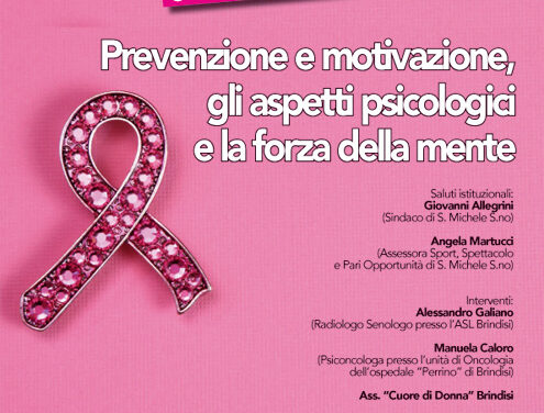 San Michele Salentino, il 27 ottobre convegno su “Prevenzione e motivazione, gli aspetti psicologici e la forza della mente”