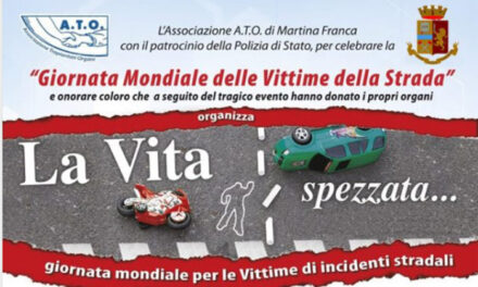 La vita spezzata, l’XI edizione dell’evento dedicato alle vittime della strada passerà da Cisternino il 16 novembre