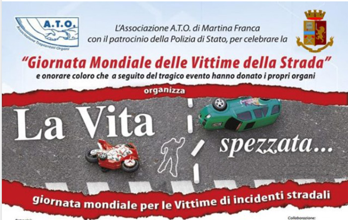 La vita spezzata, l’XI edizione dell’evento dedicato alle vittime della strada passerà da Cisternino il 16 novembre