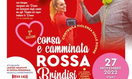 Brindisi, verso la ”Camminata e Corsa Rossa” del 27 novembre, nel mese incontri a scuola tra studenti e forze dell’ordine, psicologi, avvocati, responsabili Pari Opportunità, sportivi contro la violenza sulle donne