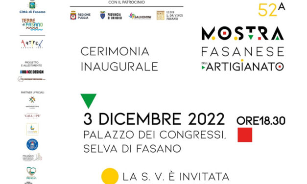 Presentata la 52ª Mostra Fasanese dell’Artigianato, dal 3 all’11 dicembre nel Palazzo dei Congressi della Selva di Fasano