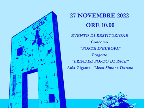 Domenica 27 novembre l’evento di restituzione progetto Brindisi Porto di Pace Liceo Simone Durano