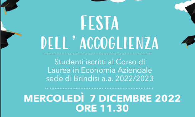 Economia Aziendale, mercoledì 7 dicembre festa dell’accoglienza agli studenti