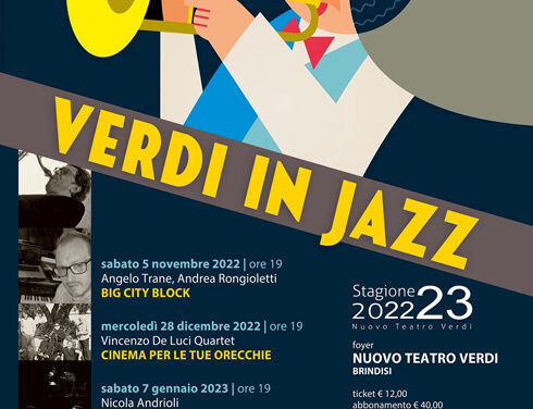 Brindisi, “Verdi in Jazz”, sabato 7 gennaio nel foyer con “Nicola Andrioli Trio”