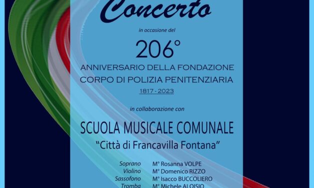 Concerto della scuola musicale comunale in occasione del 206° anniversario del corpo di polizia penitenziaria