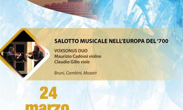 Stagione concertistica Città Mesagne, venerdì 24 marzo Voxsonus Duo in concerto