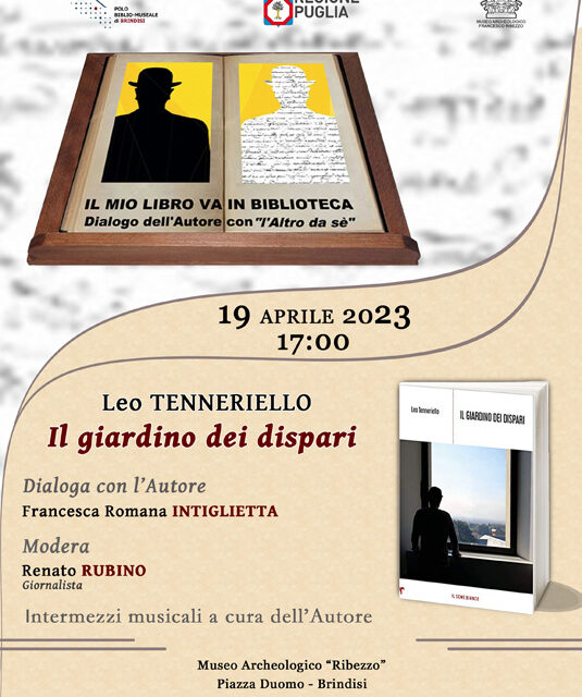 Leo Tenneriello ed il suo libro “Il giardino dei dispari” al Museo “Ribezzo” di Brindisi il 19 aprile