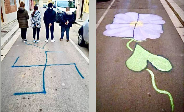 Svastiche disegnate in centro città, la polizia individua i presunti autori, si tratterebbe di tre minorenni