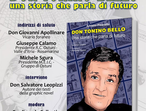 Ricordo a fumetti di Don Tonino Bello a Ostuni a 39 anni dalla scomparsa, con Rotary e MEIC