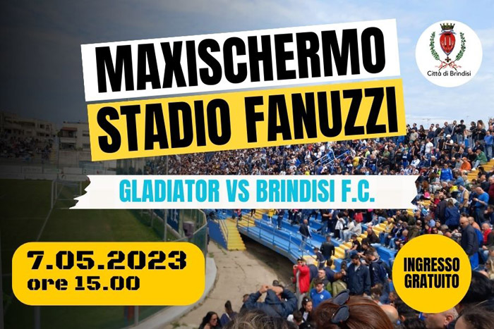 Maxischermo allo stadio Fanuzzi per il prossimo match del Brindisi Football  Club