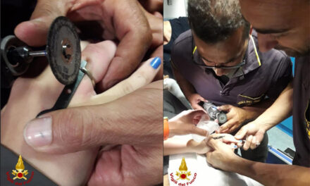 Vigili del Fuoco, intervento nell’Ospedale “Perrino” di Brindisi per rimuovere l’anello incastrato sul dito di una bambina