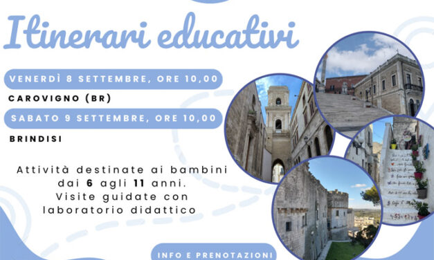 Brindisi, itinerari educativi per i più piccoli, un’iniziativa per scoprire il patrimonio culturale