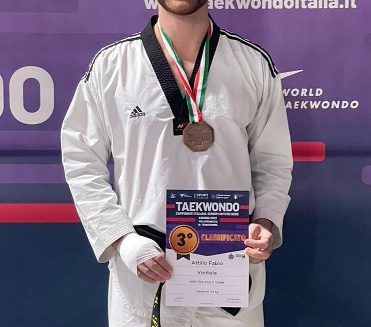 Taekwondo, bronzo per Attilio Ventola ai campionati italiani di Ancona
