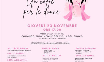 Prevenzione tumore al seno, il 23 novembre “Cuore di donna” promuove l’evento “Un caffè per le donne”
