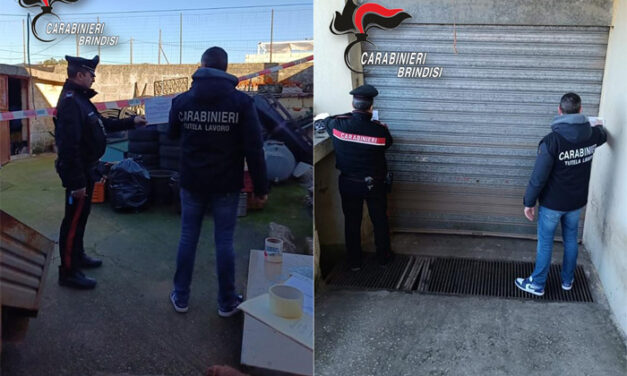 Garage abusivo adibito a officina meccanica, i carabinieri sequestrano un box a Carovigno