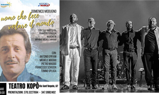Omaggio all’artista, il 7 gennaio al Teatro Kopò di Brindisi Mamadema Animation propone “Domenico Modugno, l’uomo che fece volare il mondo”