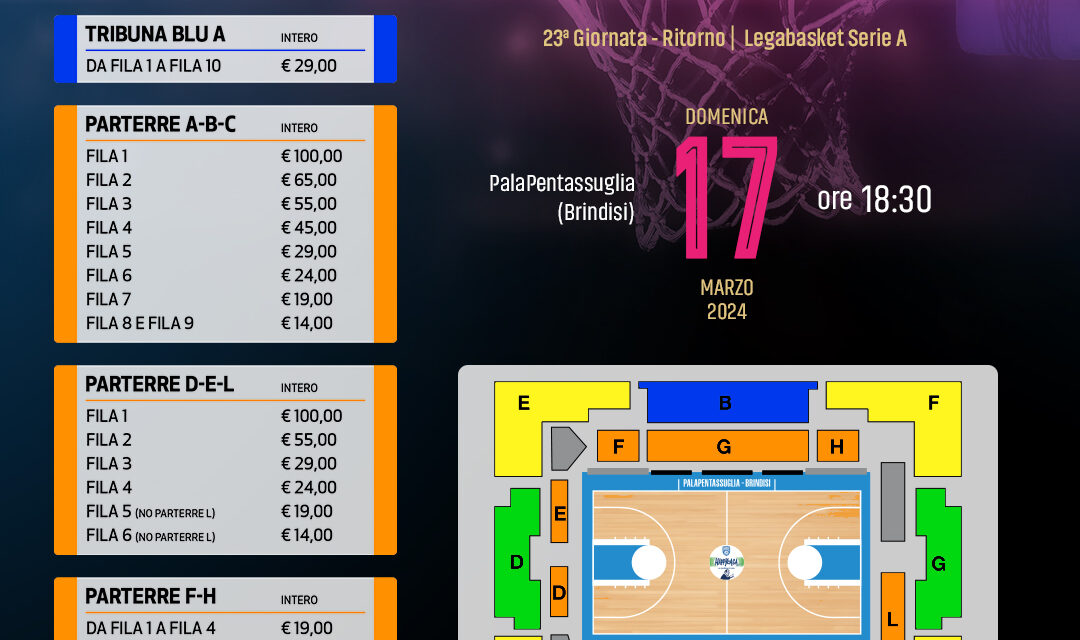 In vendita i biglietti per il match Brindisi-Trento