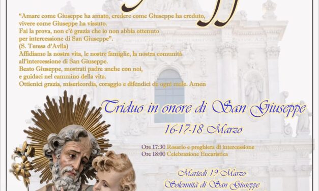 “San Giuseppe protagonista della storia”, martedì 19 marzo i festeggiamenti a Mesagne