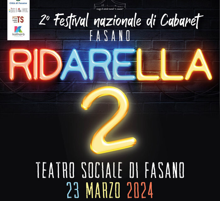 Fasano, “Ridarella”, al Teatro Sociale la 2ª edizione del Festival del Cabaret