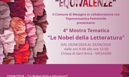 Donne Nobel per la letteratura – Progetto “Equivalenze”, la mostra dal 19 al 29 aprile