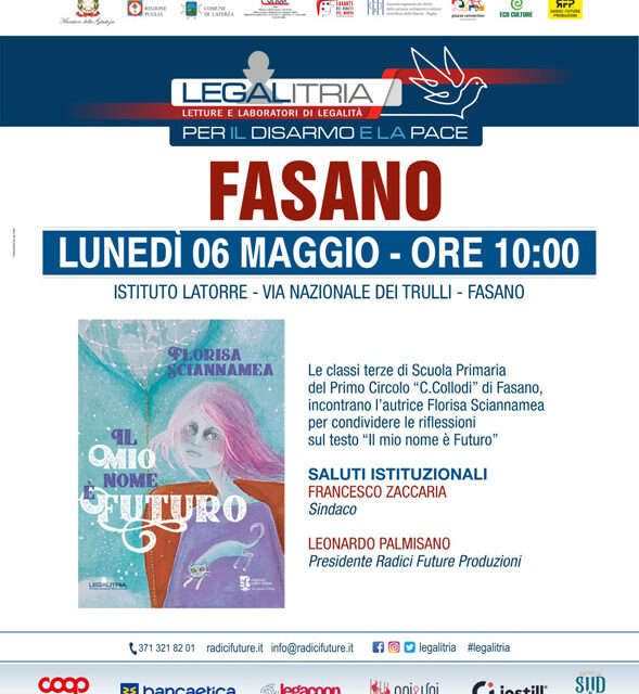 Al via a Fasano il progetto «Legalitria», l’amministrazione dona un libro agli alunni