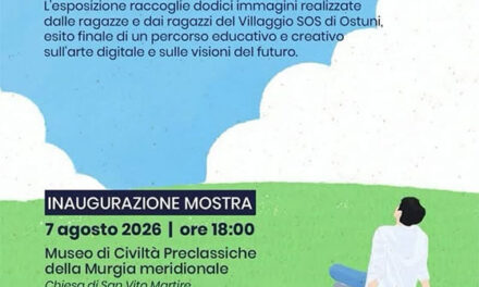 Museo Civico di Ostuni, dal 7 al 31 agosto torna in esposizione alla mostra “Visioni futura, dai sogni alla realtà” il progetto, promosso dal Gruppo Giovani Soci, che ha accompagnato 12 ragazze e ragazzi del Villaggio SOS della Città Bianca alla scoperta dell’intelligenza artificiale generativa