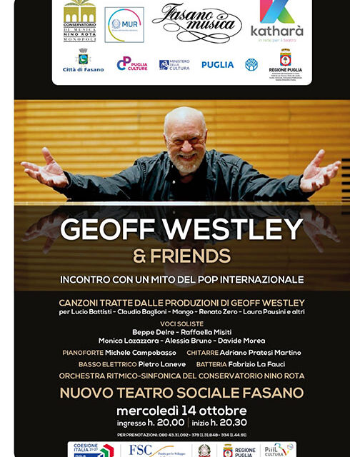 Geoff Westley & Friends: al Teatro Sociale di Fasano un incontro con un mito del pop internazionale
