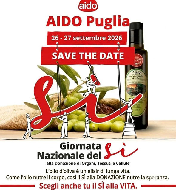 Aido, Giornata Nazionale del Si, sabato 26 settembre il Gruppo Comunale “Marco Bungaro” di Brindisi incontra i cittadini in Piazza della Vittoria