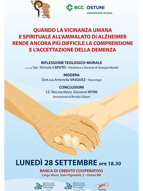 Alzheimer, la persona oltre la malattia: alla Banca di Credito Cooperativo di Ostuni il dialogo tra cura, etica e spiritualità