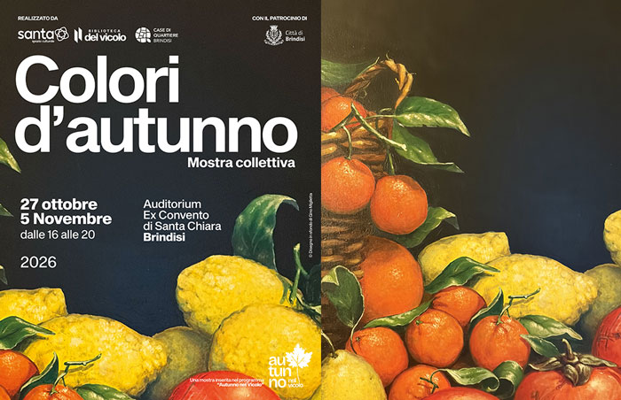 Brindisi“ Colori d’autunno”: all’Ex Convento di Santa Chiara la mostra collettiva che celebra l’arte e il territorio del Capoluogo Adriatico